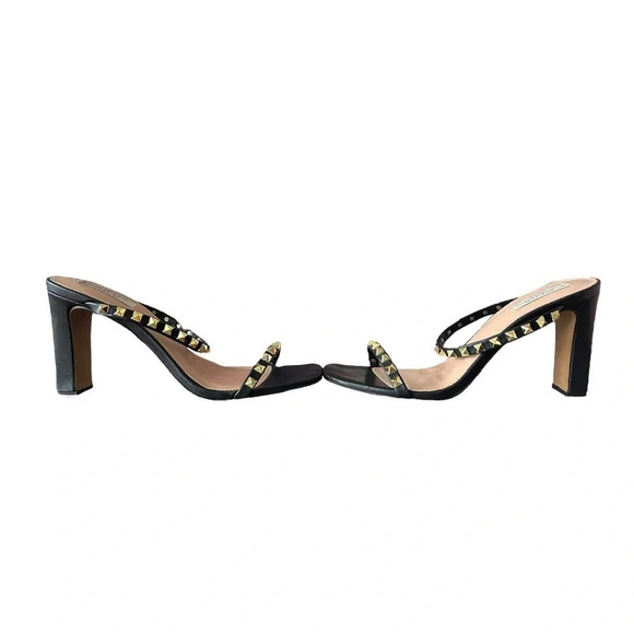 Steven New York Jacee Sandal Black Gold Studded Heels - Picture 5 of 9